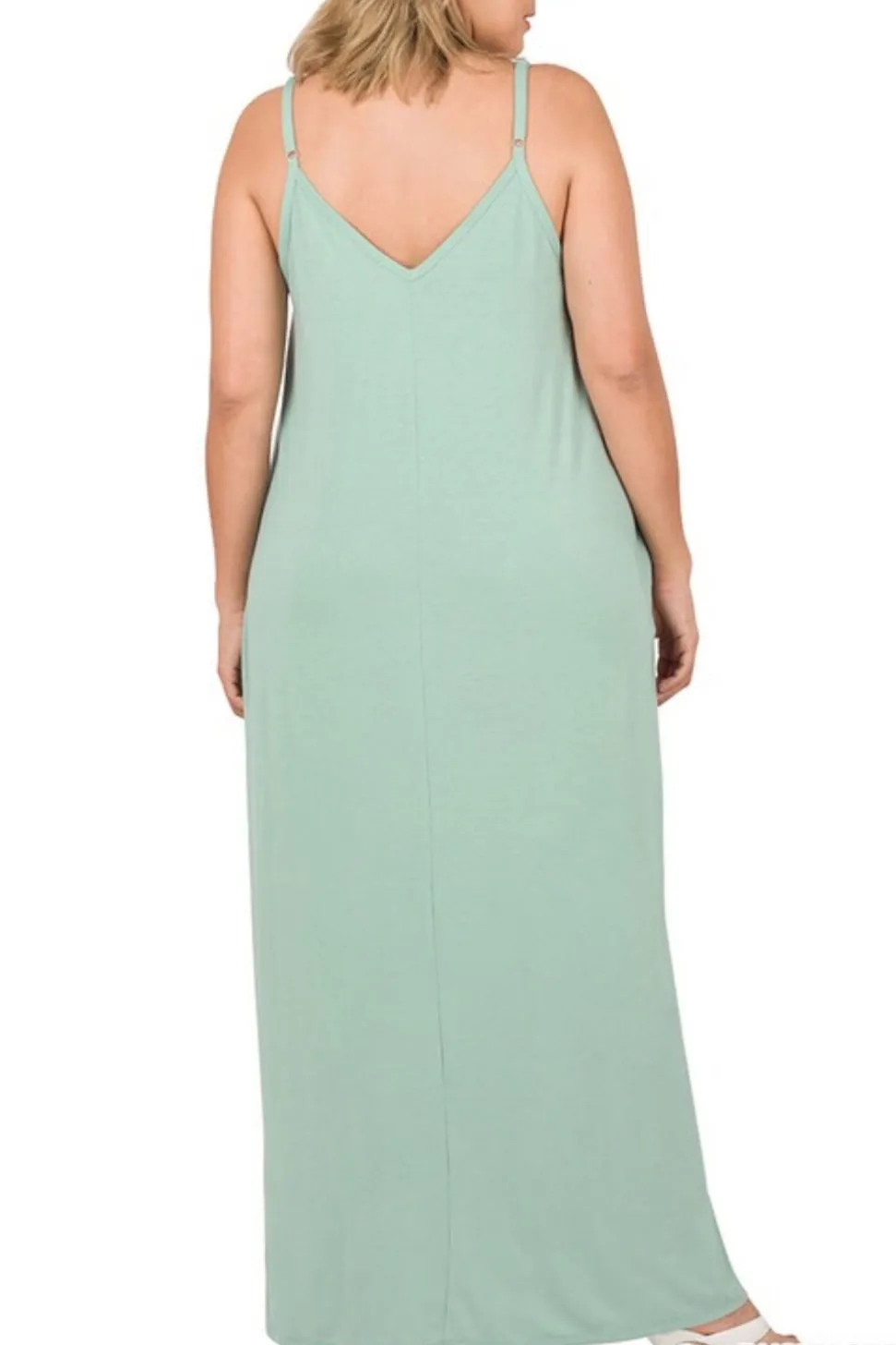 Maxine Pocket Maxi Dress(Dusty Green)