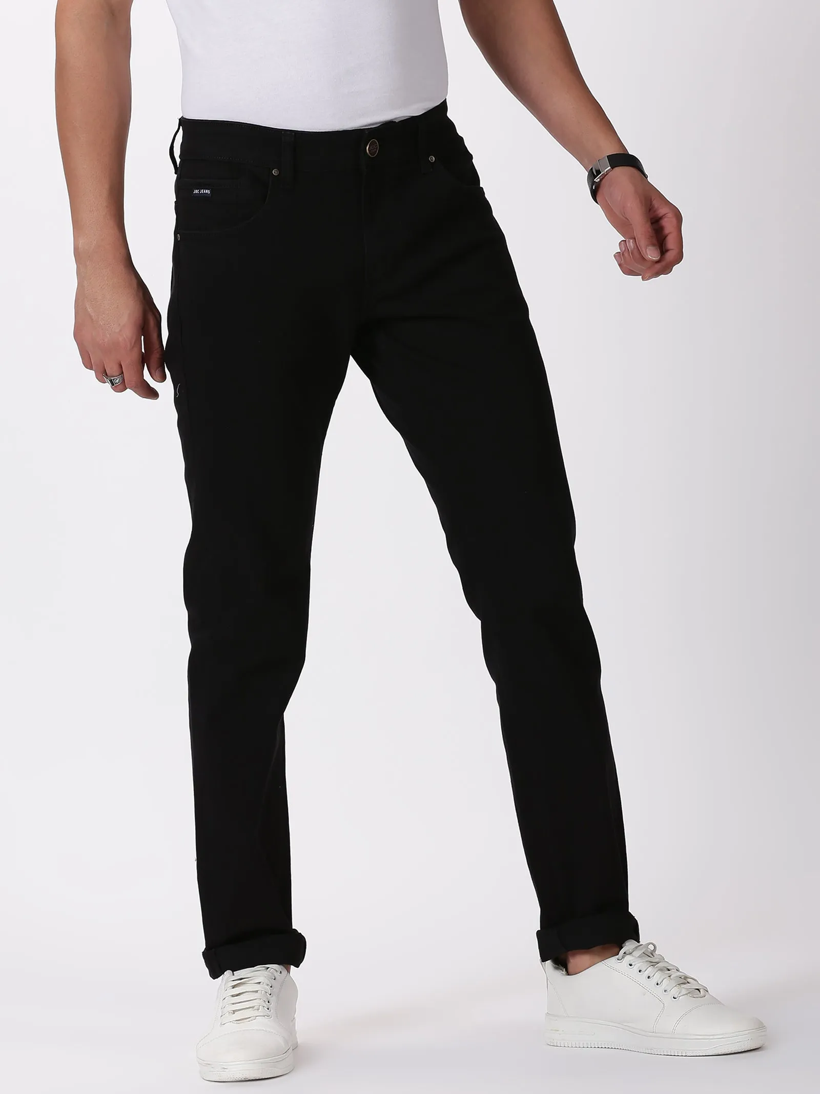 MEN'S BLACK SOLID JASON FIT JEANS