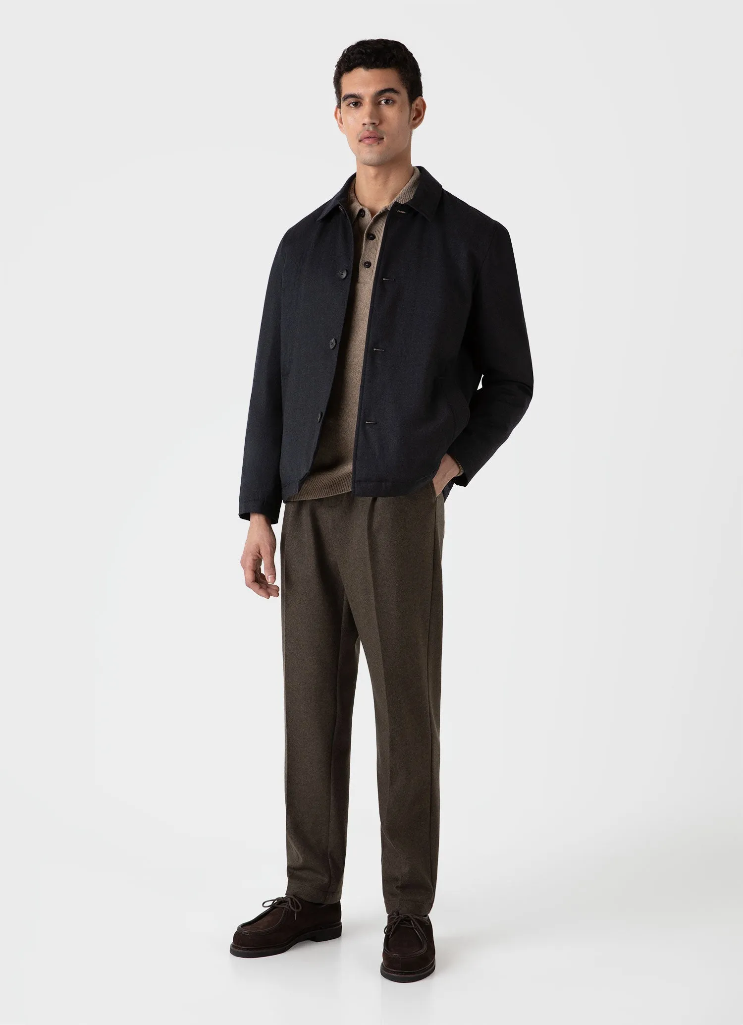 Men's Insulated Wool Jacket in Charcoal Melange