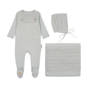 Mon Tresor Baby Knitted Nobility Boys Layette Set Blue Dawn