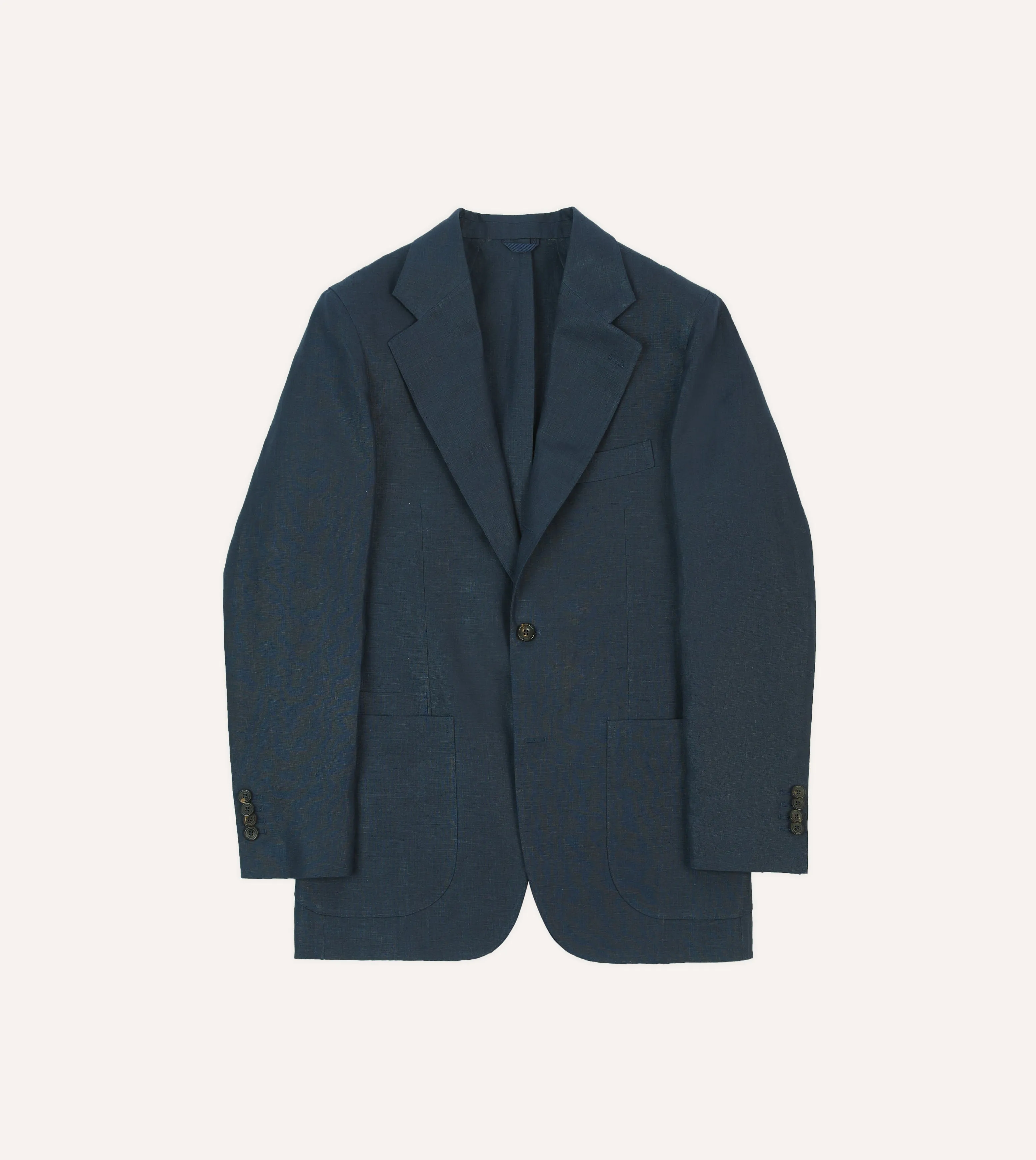 Navy Irish Linen Tailored Jacket