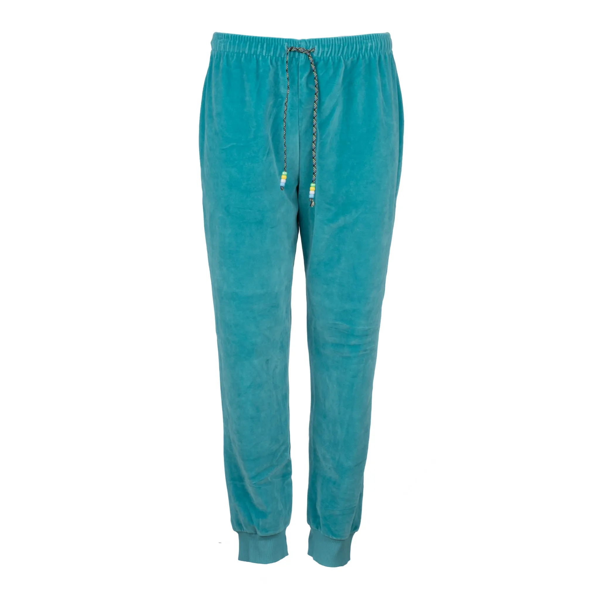 Neon Turquoise Velour Jogger