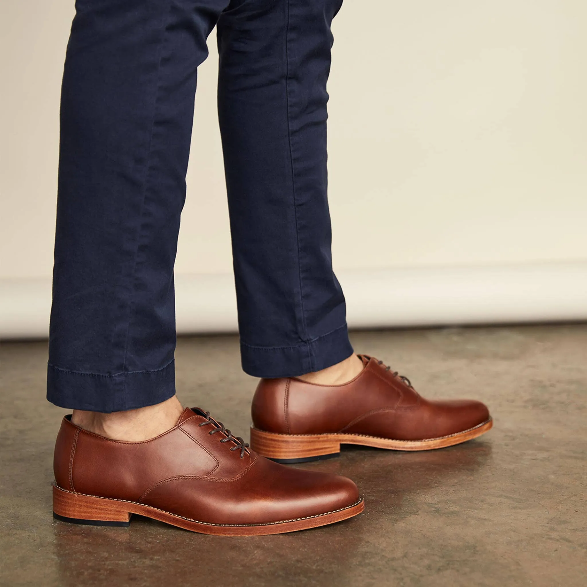 Nisolo Brandy Premium Everyday Oxford Shoes for Men - Stylish & Comfortable Leather Footwear