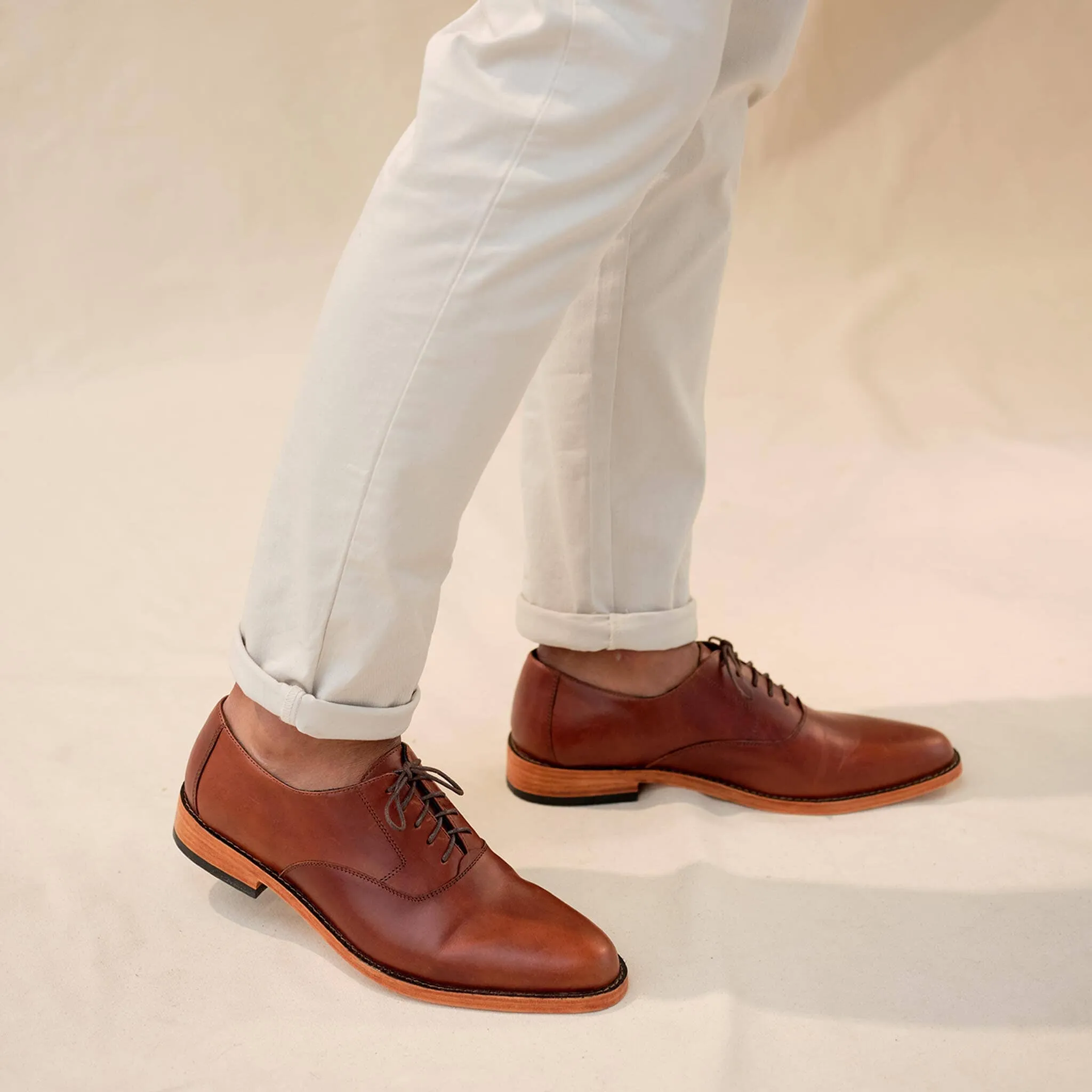 Nisolo Brandy Premium Everyday Oxford Shoes for Men - Stylish & Comfortable Leather Footwear