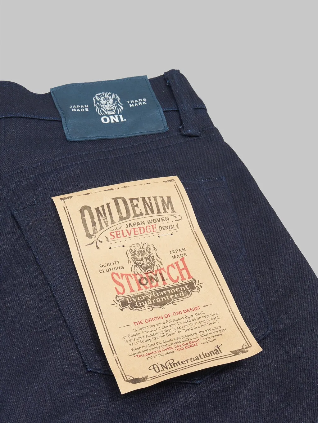 ONI Denim 526S-IDBK Jeans - 11oz High Power Stretch Semi-Tight Straight Cut Jeans