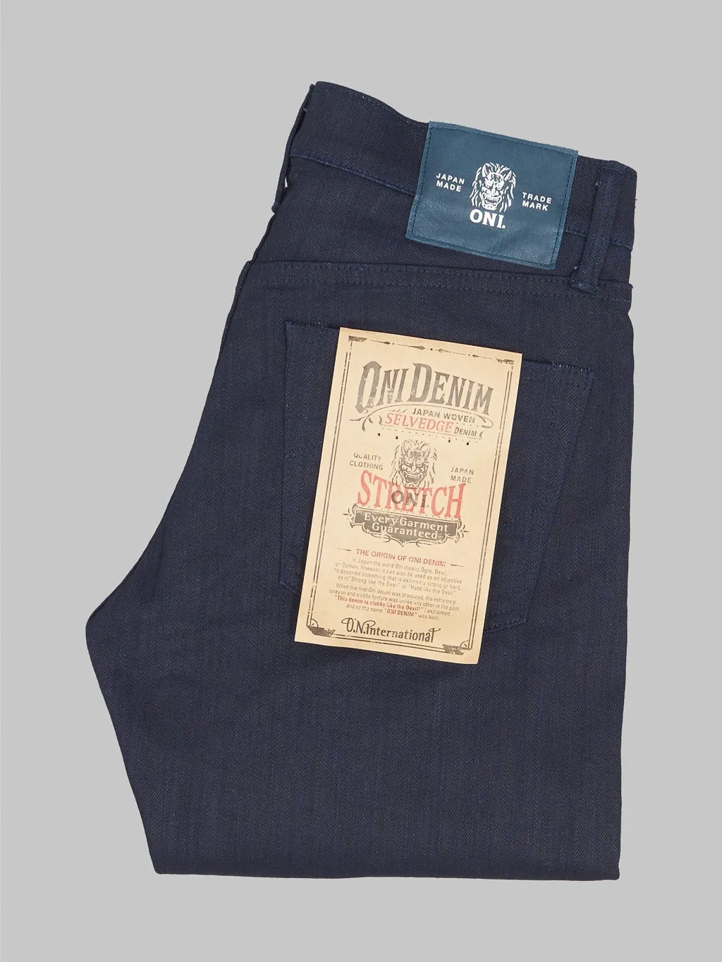 ONI Denim 526S-IDBK Jeans - 11oz High Power Stretch Semi-Tight Straight Cut Jeans