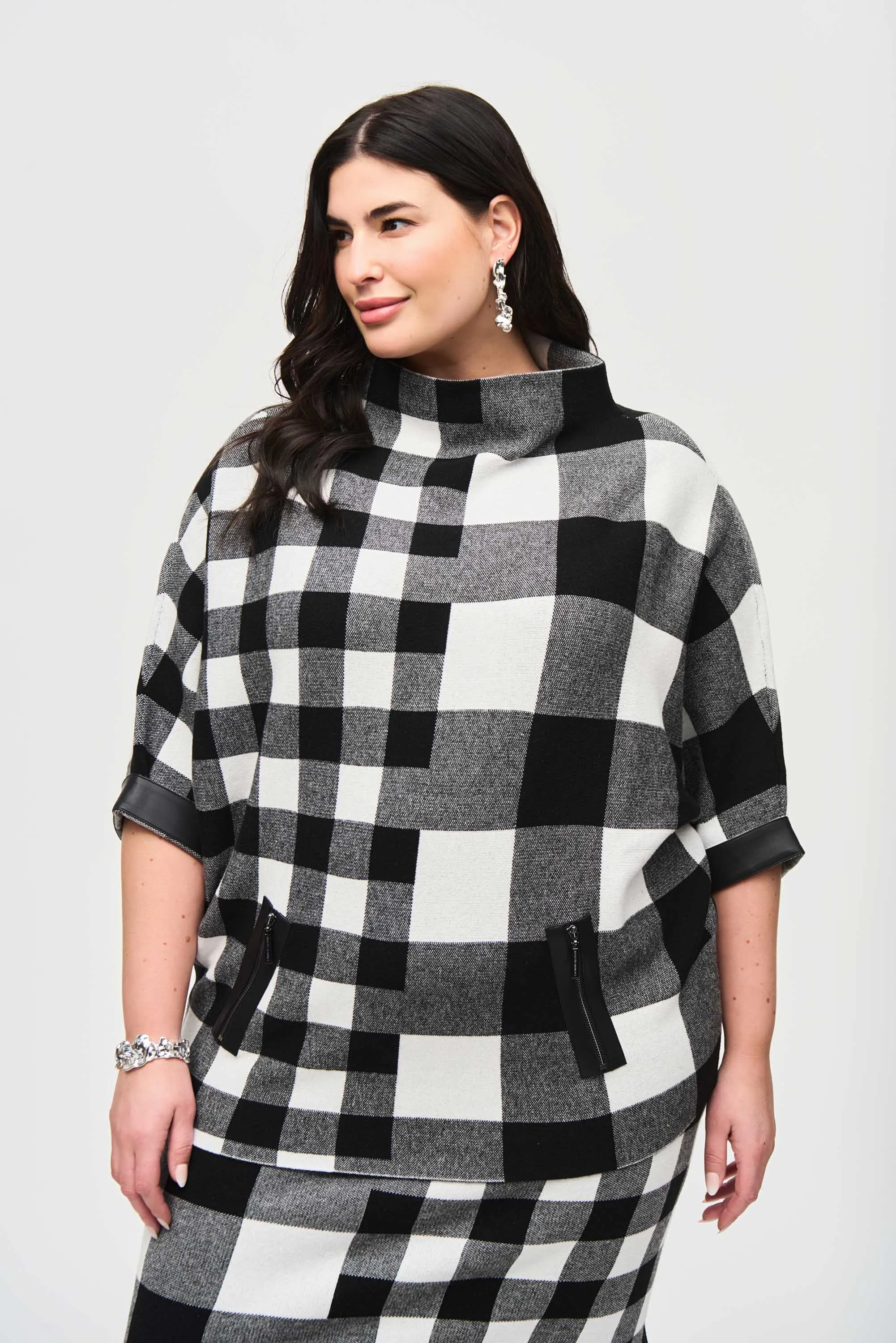 Plaid Jacquard Knit Sweater 243946