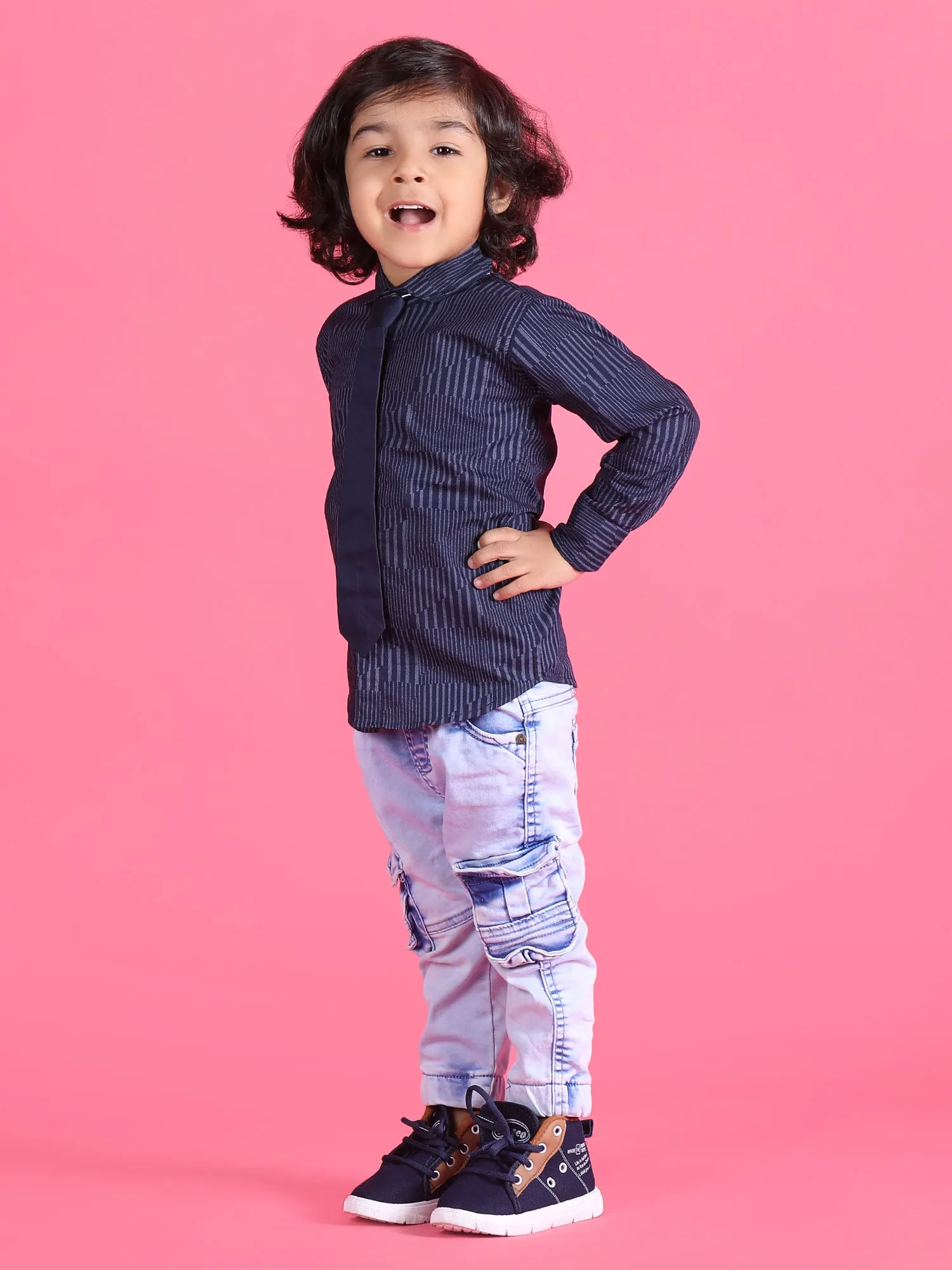 Polka Tots Full Sleeves Shirt - Blue