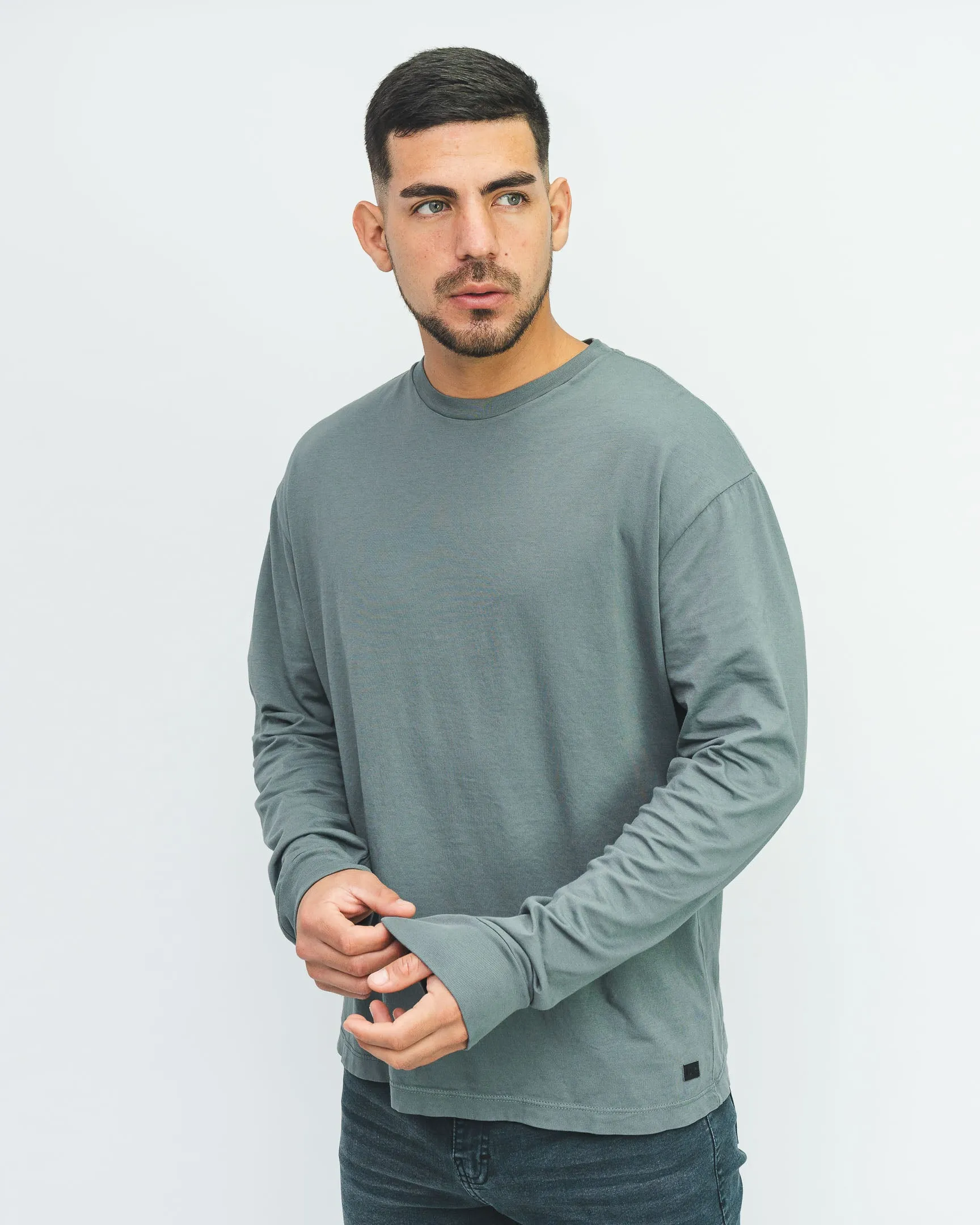 Premium Pima Long Sleeve Tee - Plomo