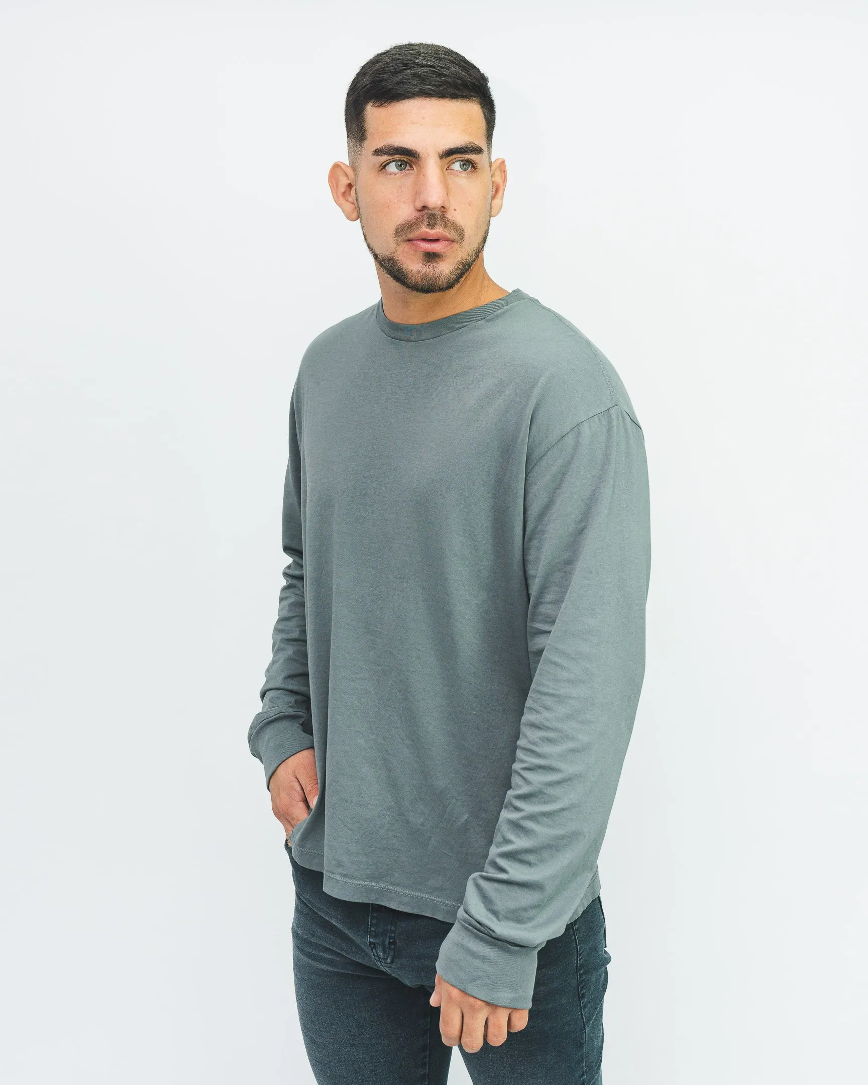 Premium Pima Long Sleeve Tee - Plomo