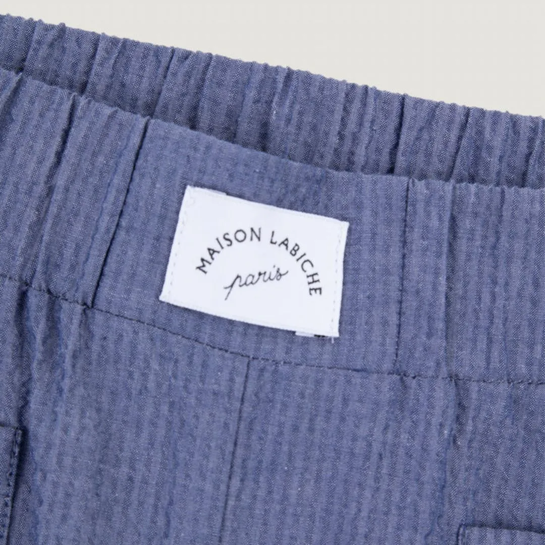 "Oudin" Seersucker Pants (Carbon Blue)