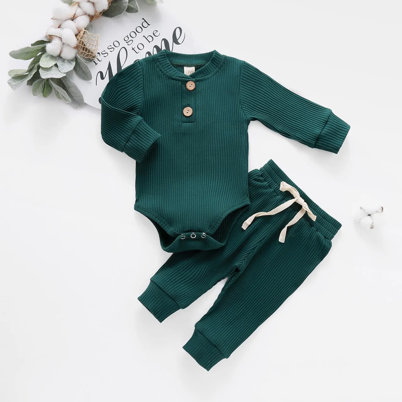 Ribbed long sleeve set