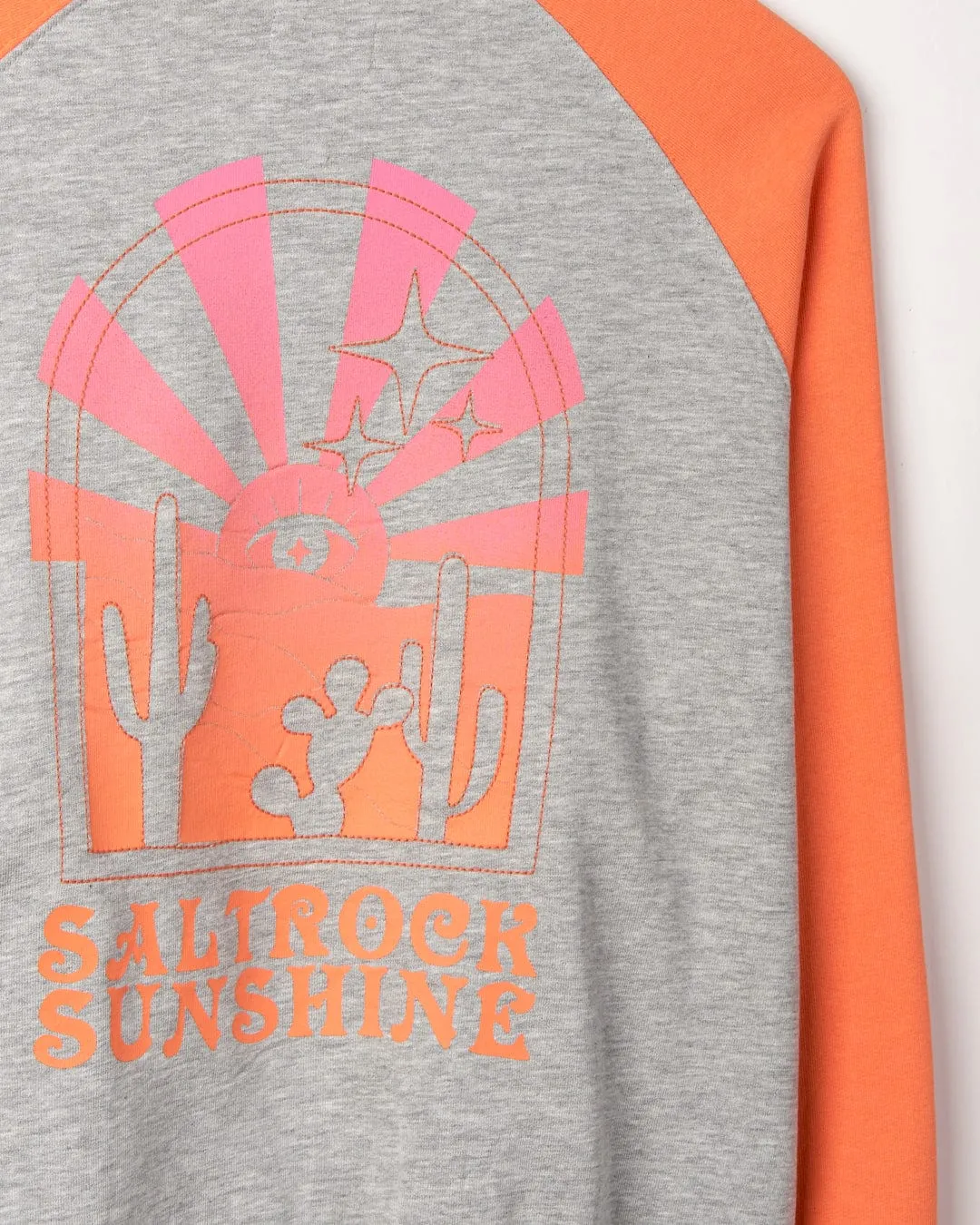 Saltrock Sunshine - Womens Raglan Sweat - Grey Marl