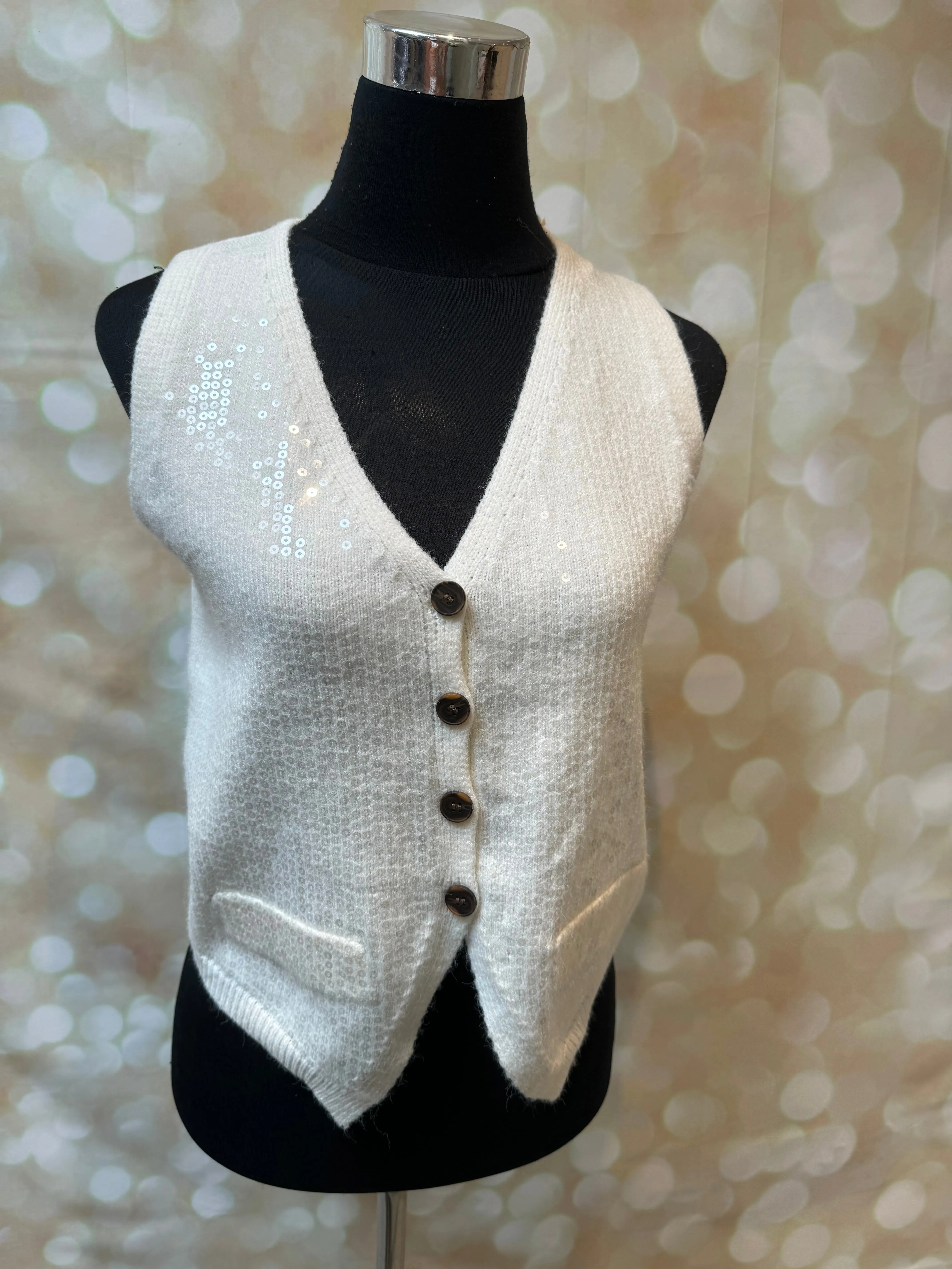 Sequin front waistcoat