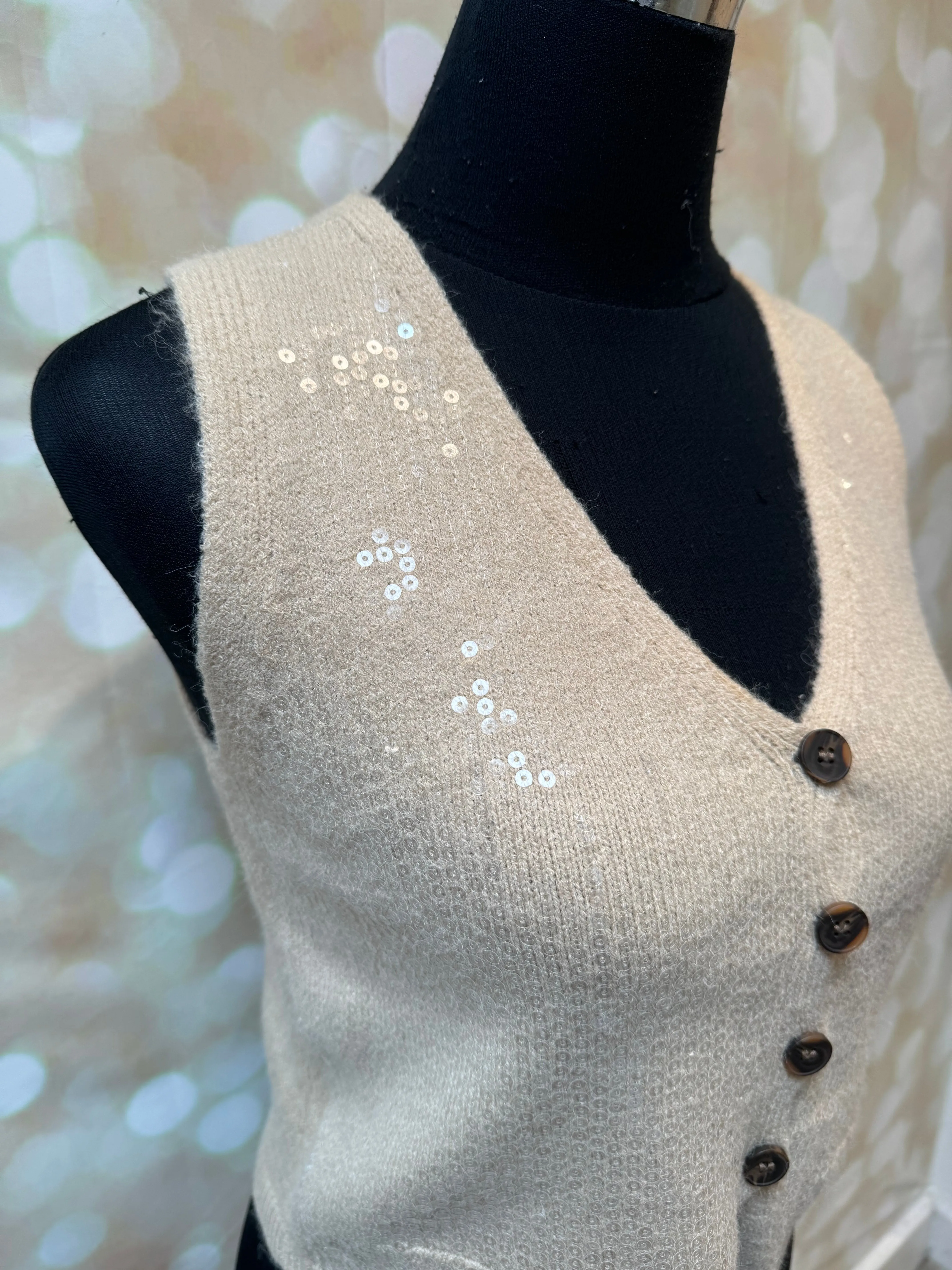 Sequin front waistcoat