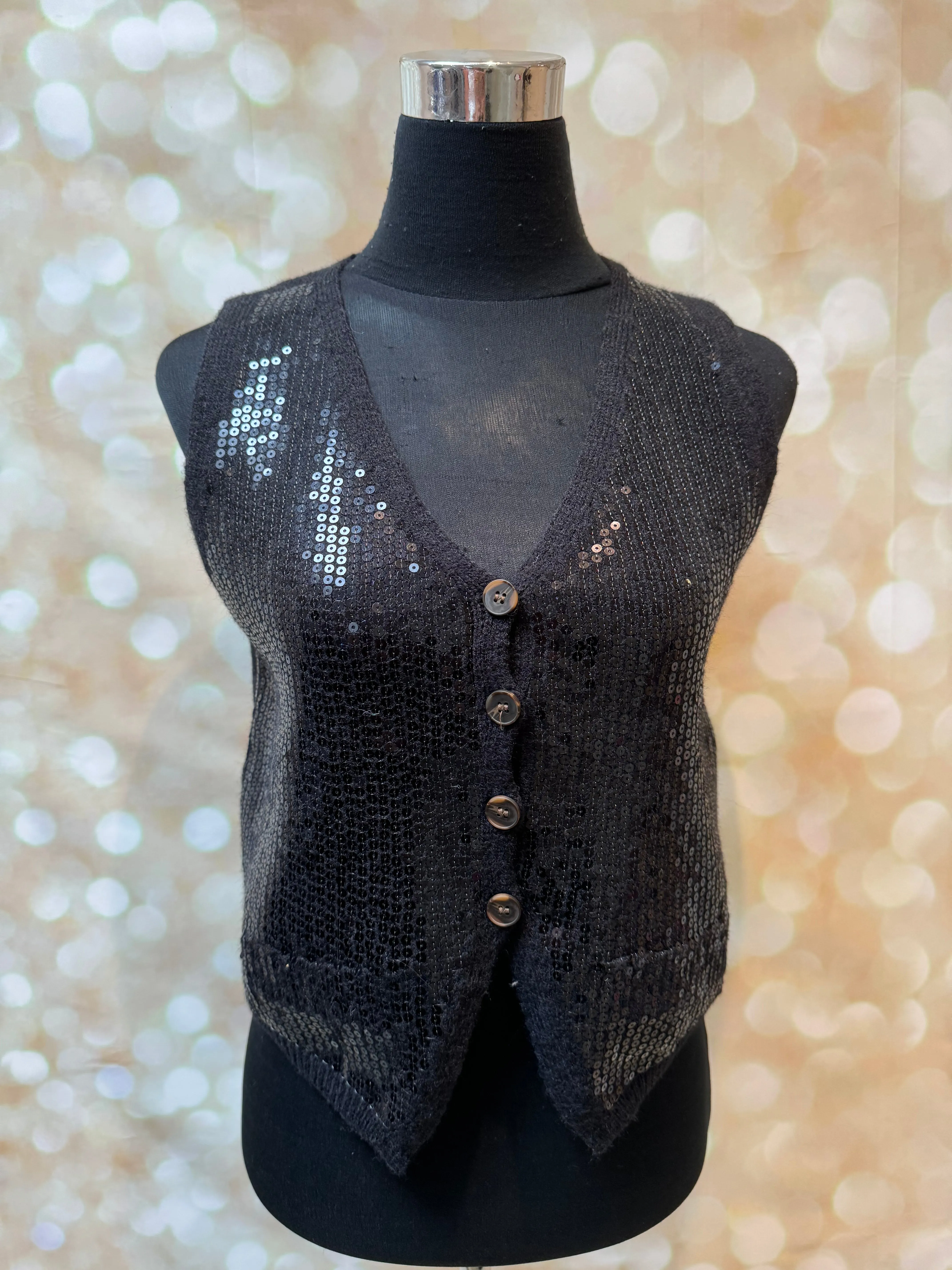 Sequin front waistcoat