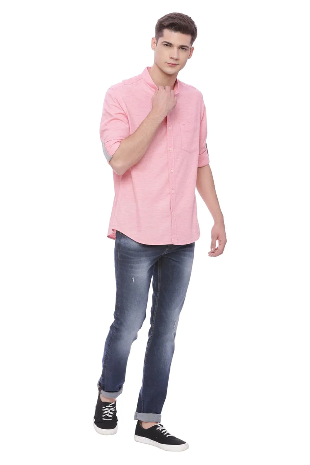 Slim Fit Twill Chambray Shirt