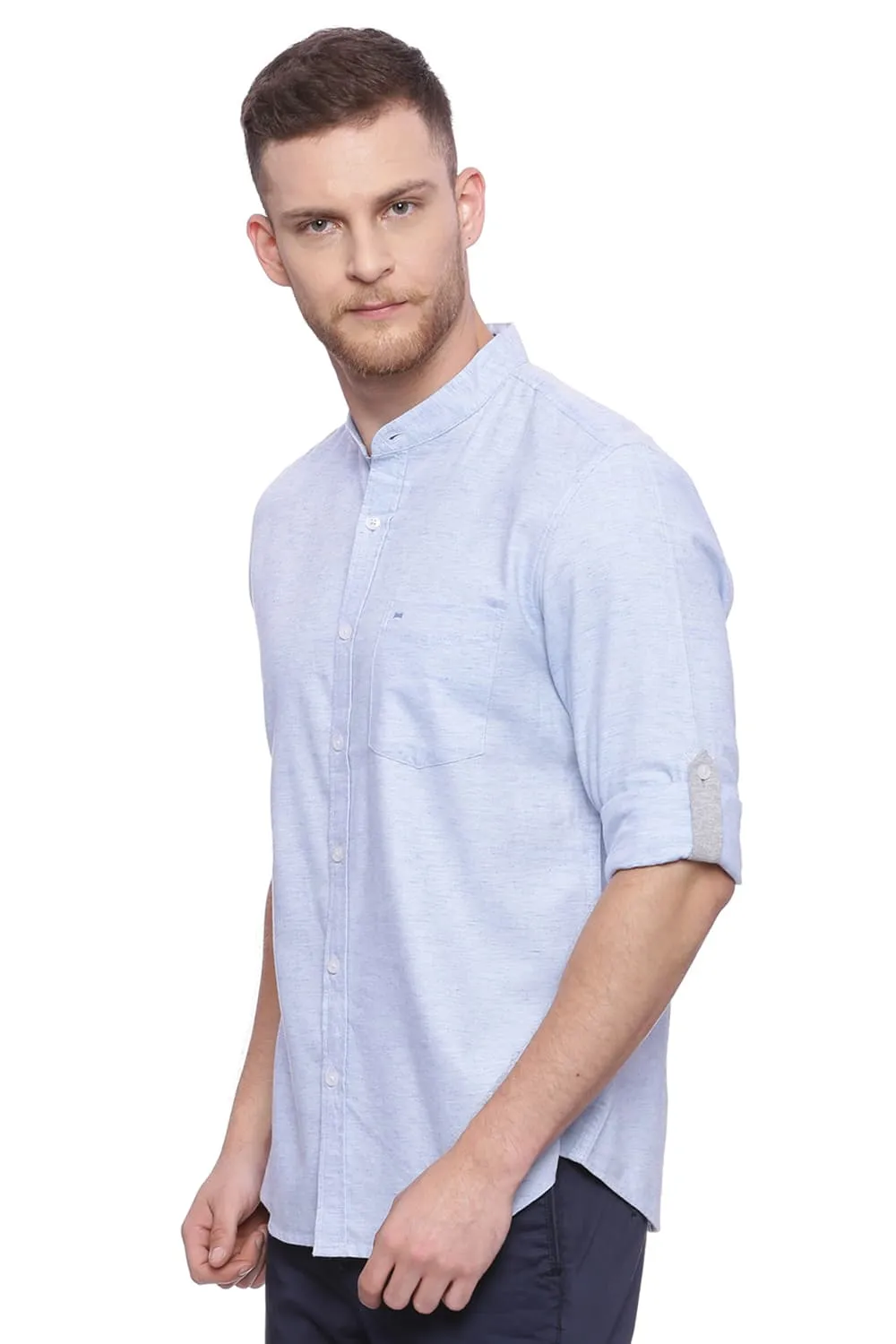 Slim Fit Twill Chambray Shirt