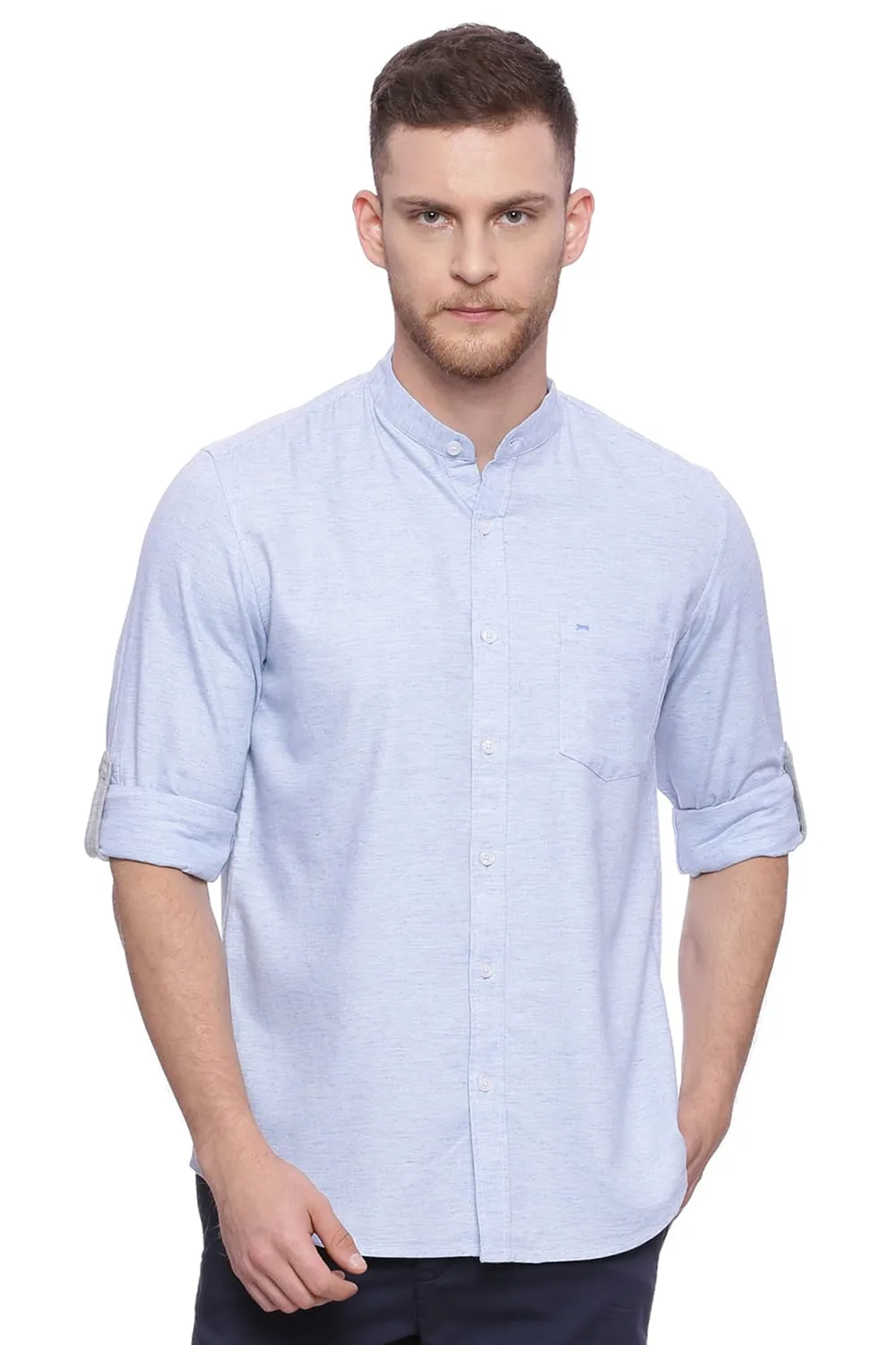 Slim Fit Twill Chambray Shirt