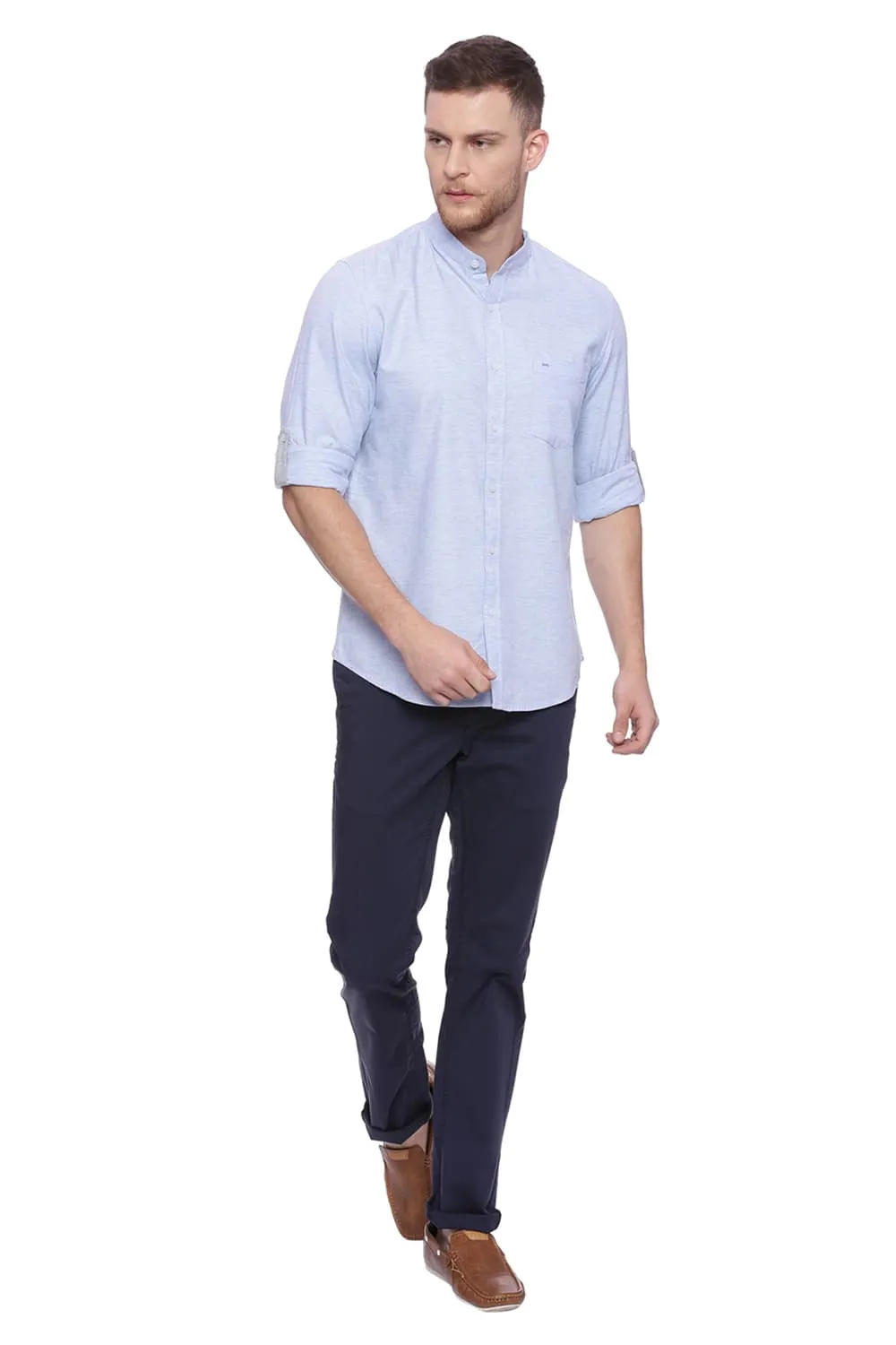 Slim Fit Twill Chambray Shirt