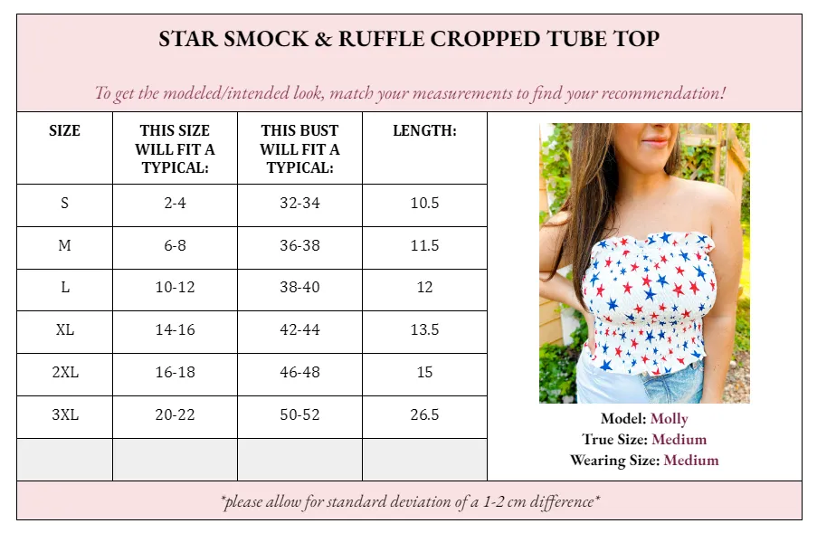 Star Smocked Tube Top S-3XL