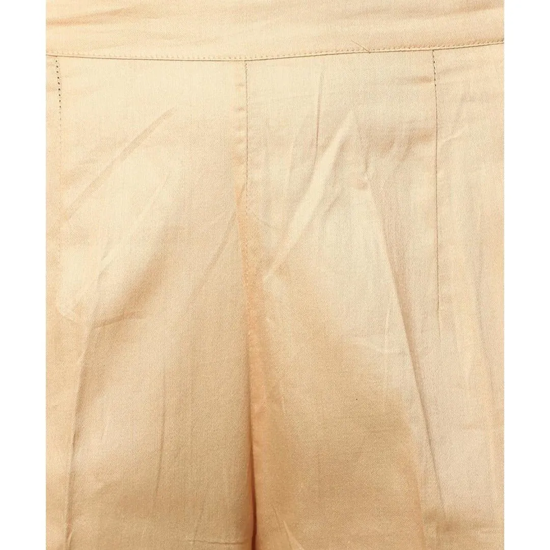 Straight Fit Cream Drainpipe Pants