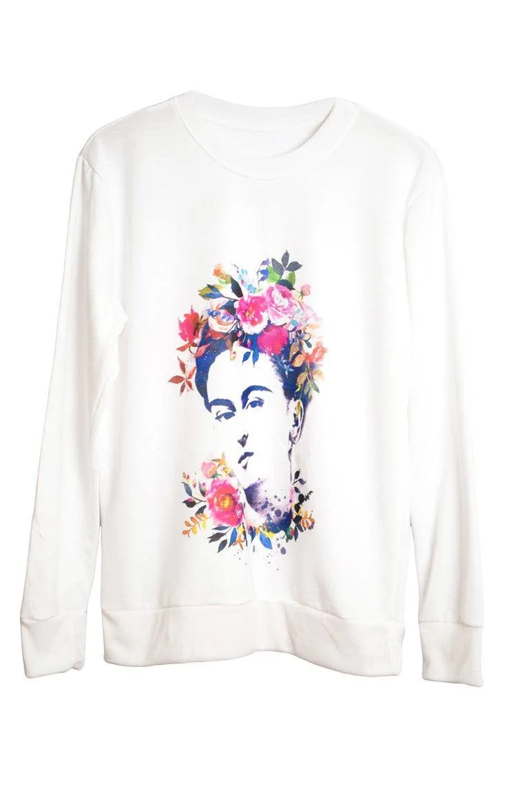 Sweat-shirt frida kahlo fleurs