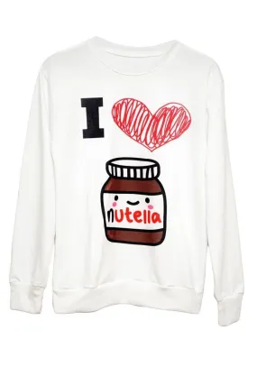 Sweat-shirt imprimé i love nutella