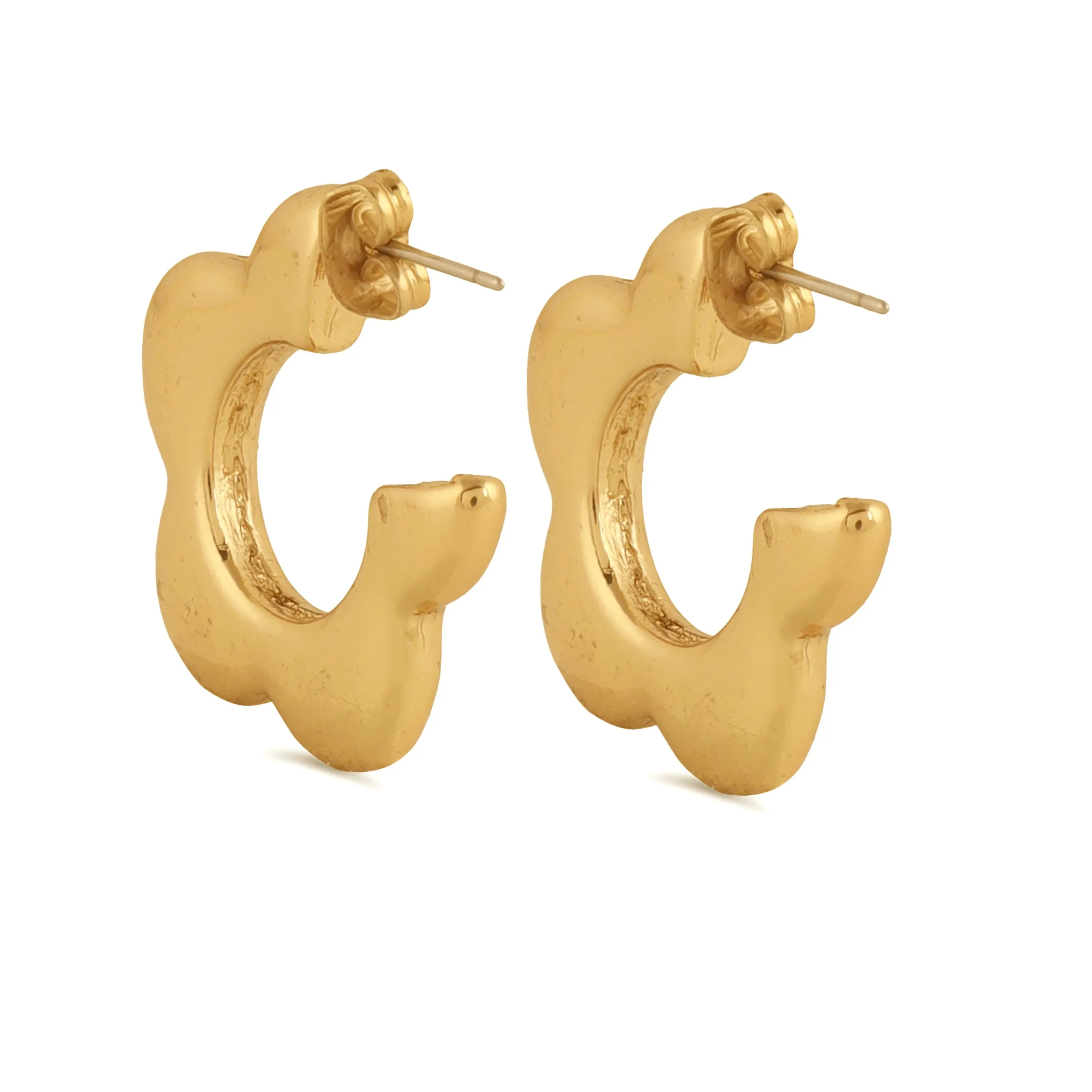 TFC Cute Daisy Gold Plated Hoop Earrings