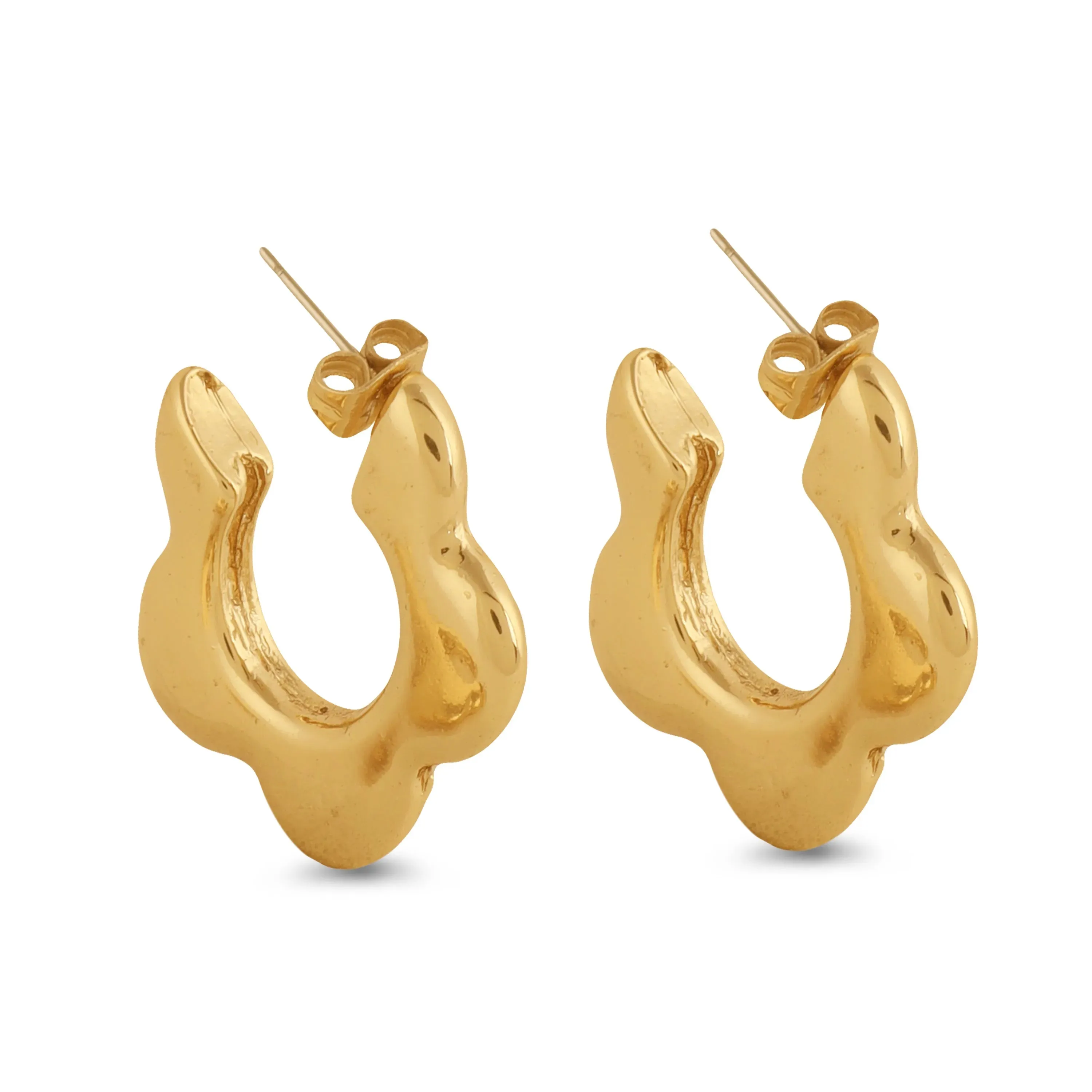 TFC Cute Daisy Gold Plated Hoop Earrings