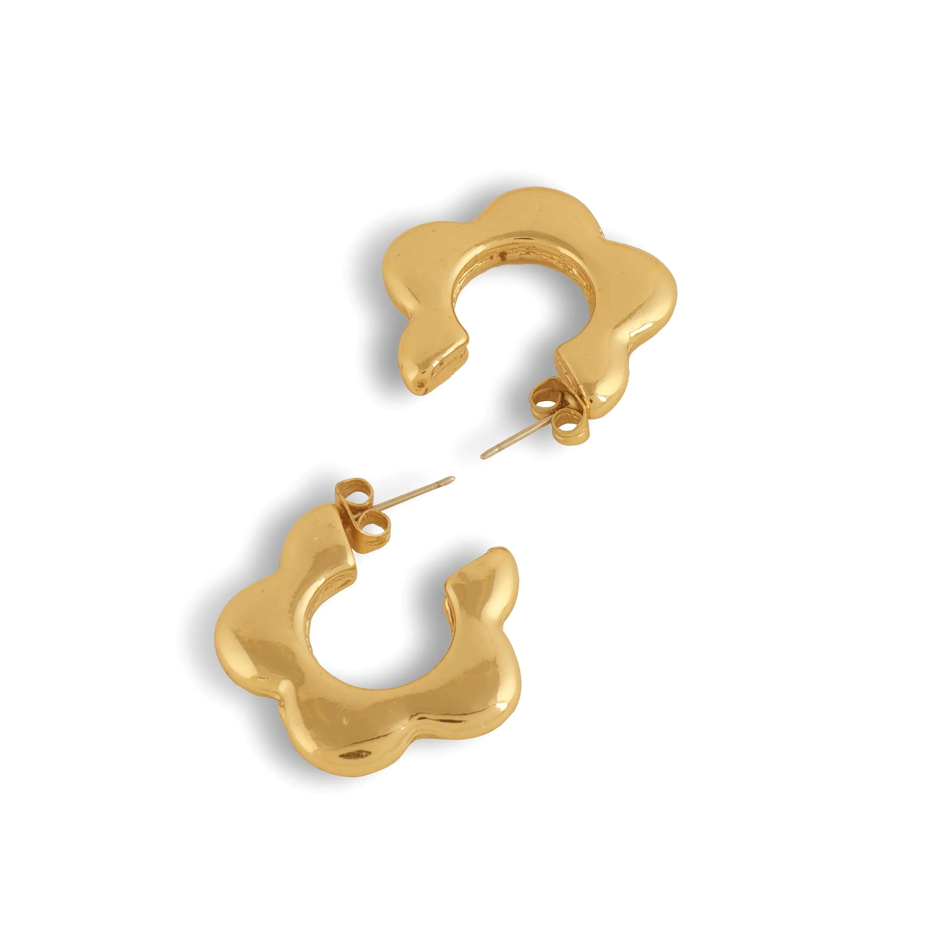 TFC Cute Daisy Gold Plated Hoop Earrings