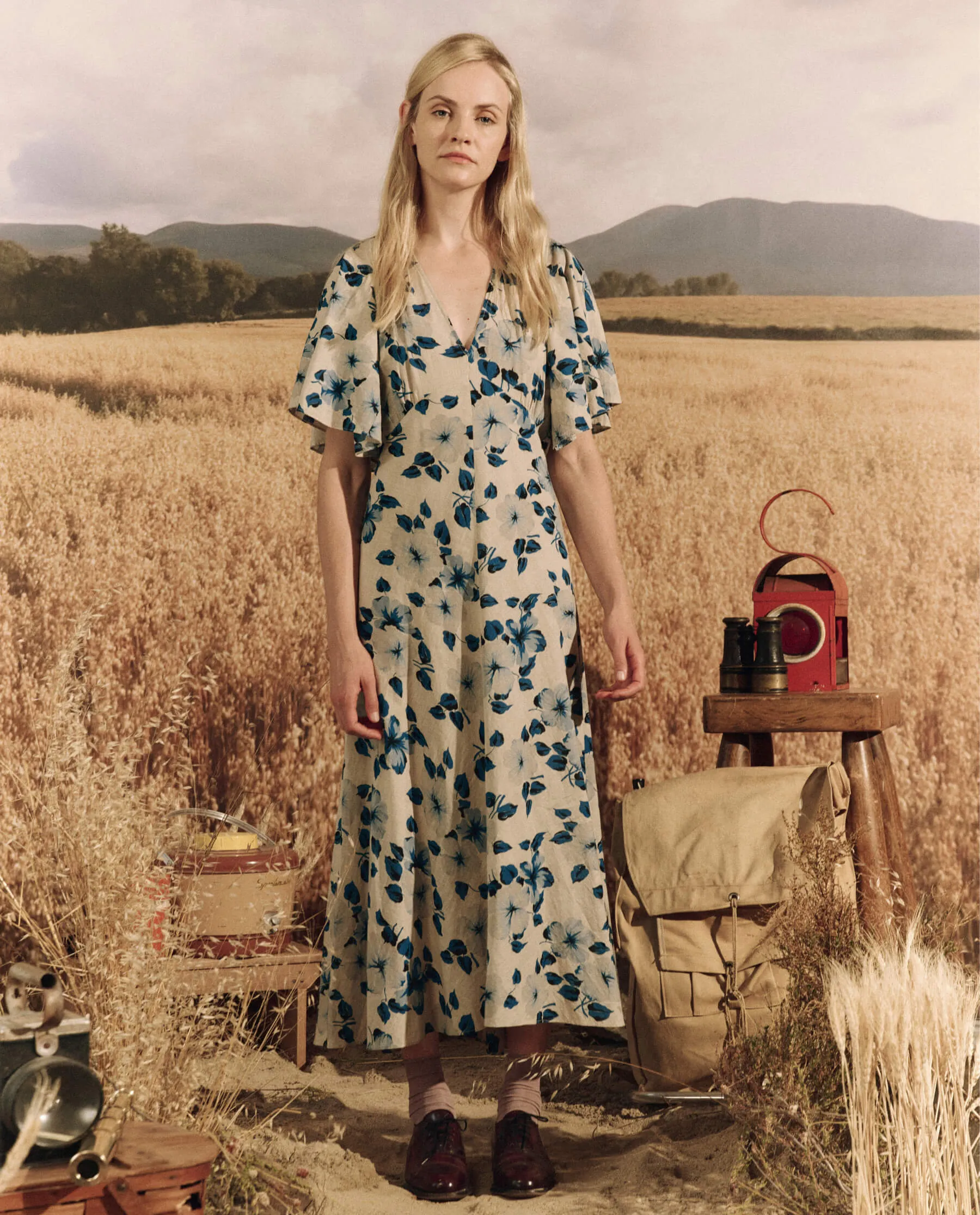 The Great Crescent Dress in Deep Meadow Floral