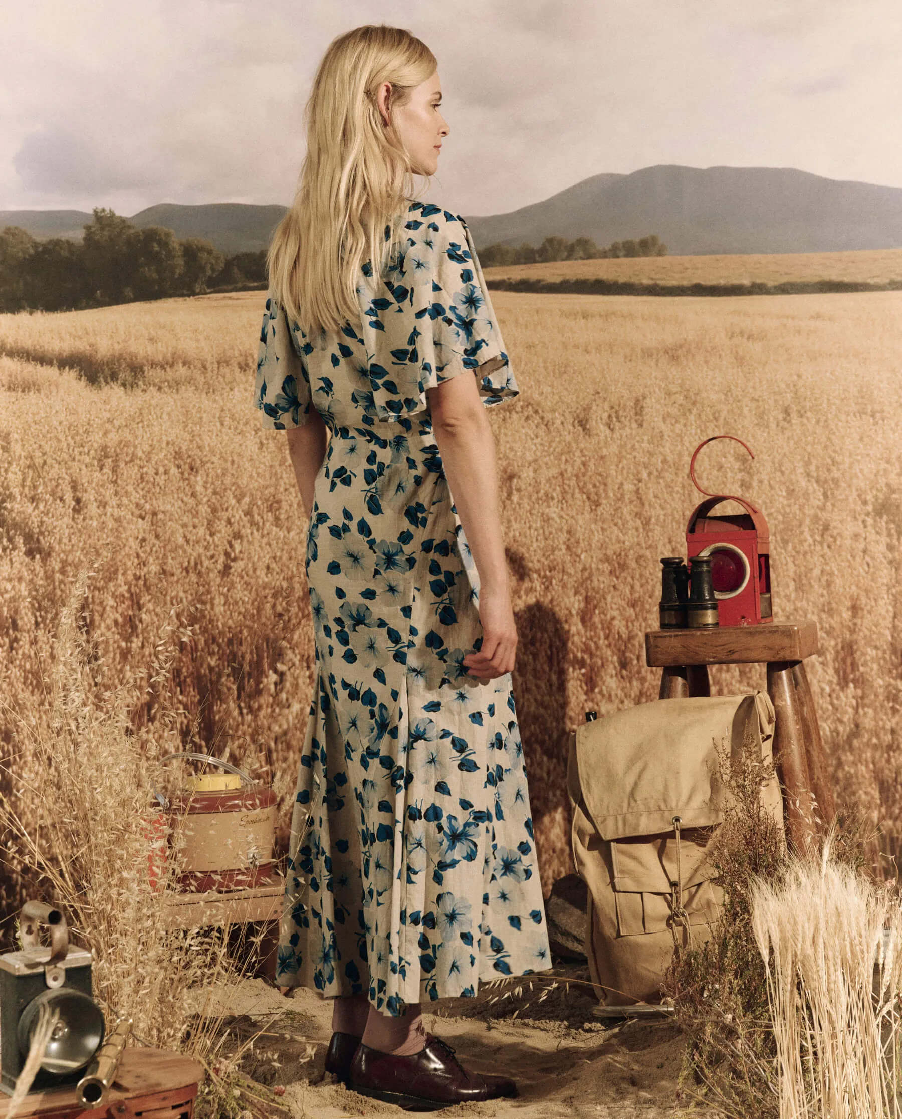 The Great Crescent Dress in Deep Meadow Floral