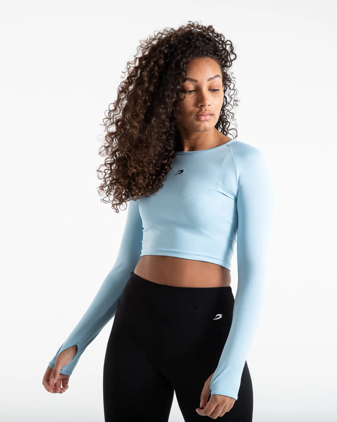 Training Long Sleeve Crop Top - Baby Blue