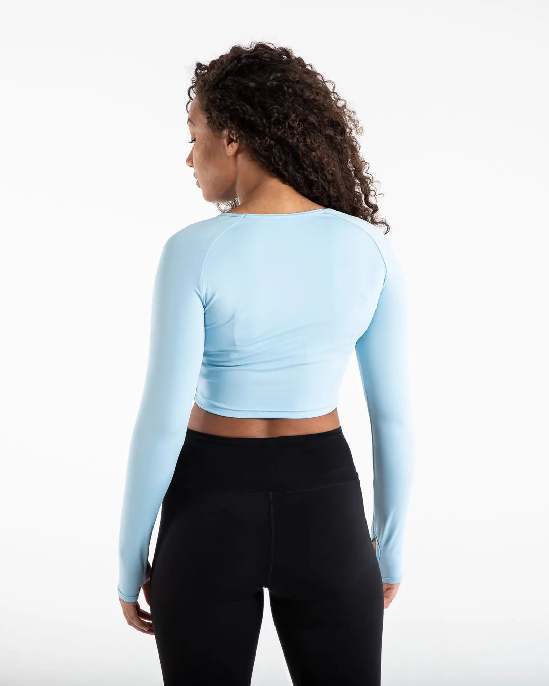 Training Long Sleeve Crop Top - Baby Blue