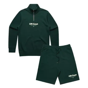 Vice 84 'Off Court GSM' Half Zip Sweater & Shorts Set - Pine