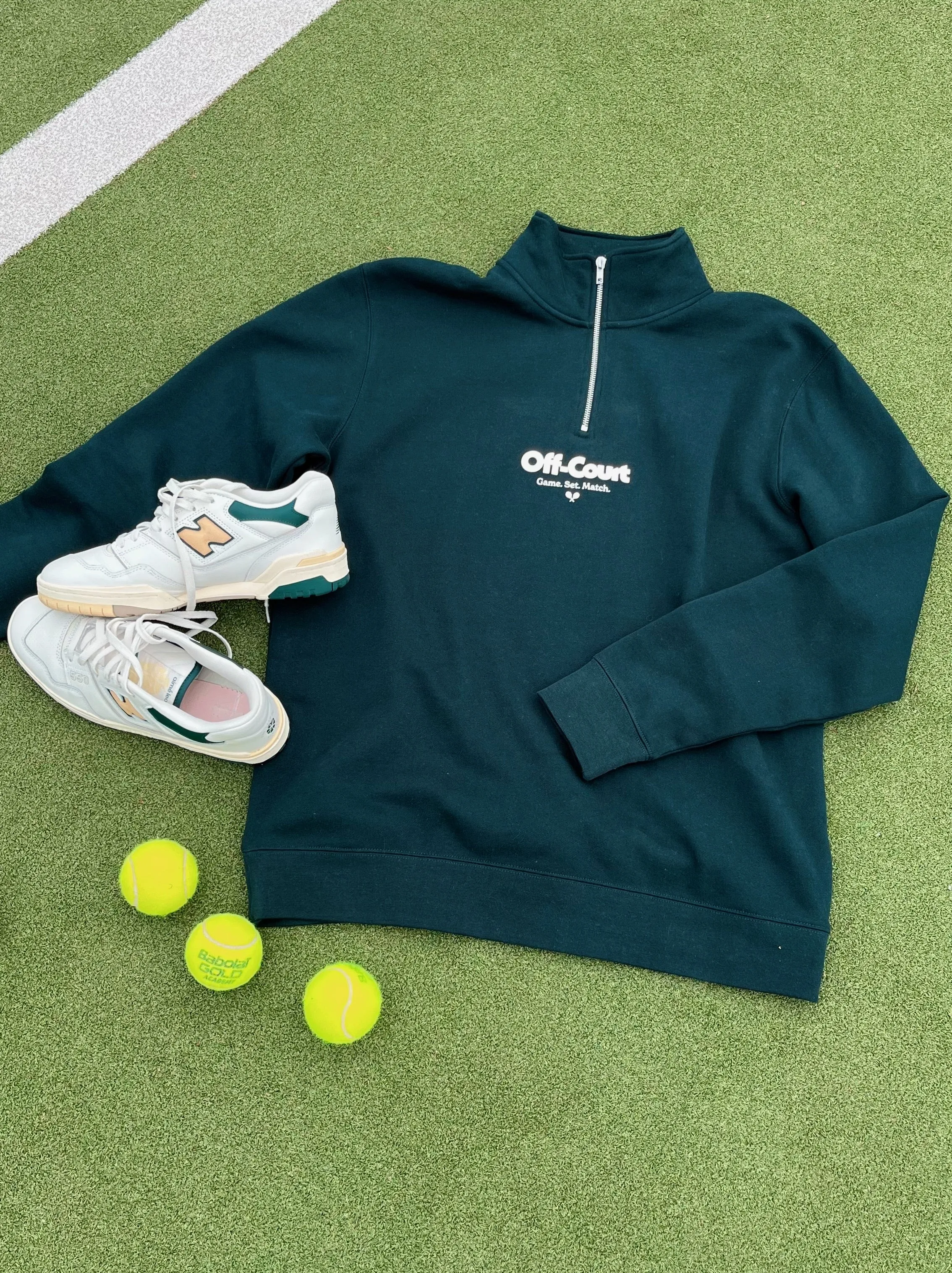 Vice 84 'Off Court GSM' Half Zip Sweater & Shorts Set - Pine