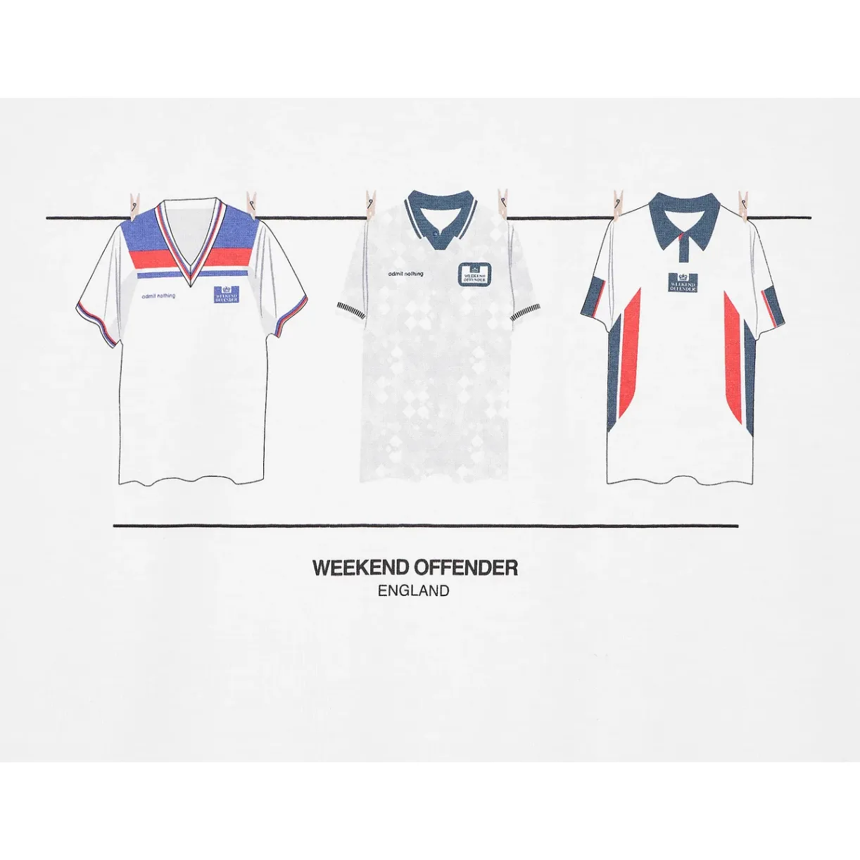 Weekend Offender - England Home White - T-Shirt